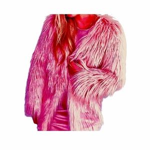 Lanshifei Faux fur Coat Pink